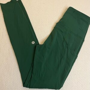 LULULEMON-Fast Free Tights II Non Reflective Waist Pockets Nulux Green Size 2